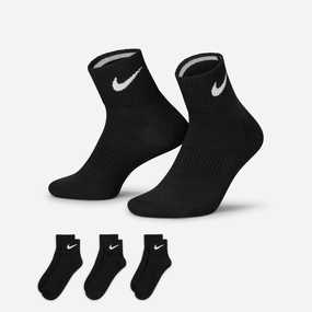 NIKE | PERFORMANCE LIGHTWEIGHT TRAINING ANKLE SOCKS (3 PAIRS) { BLACK/WHITE