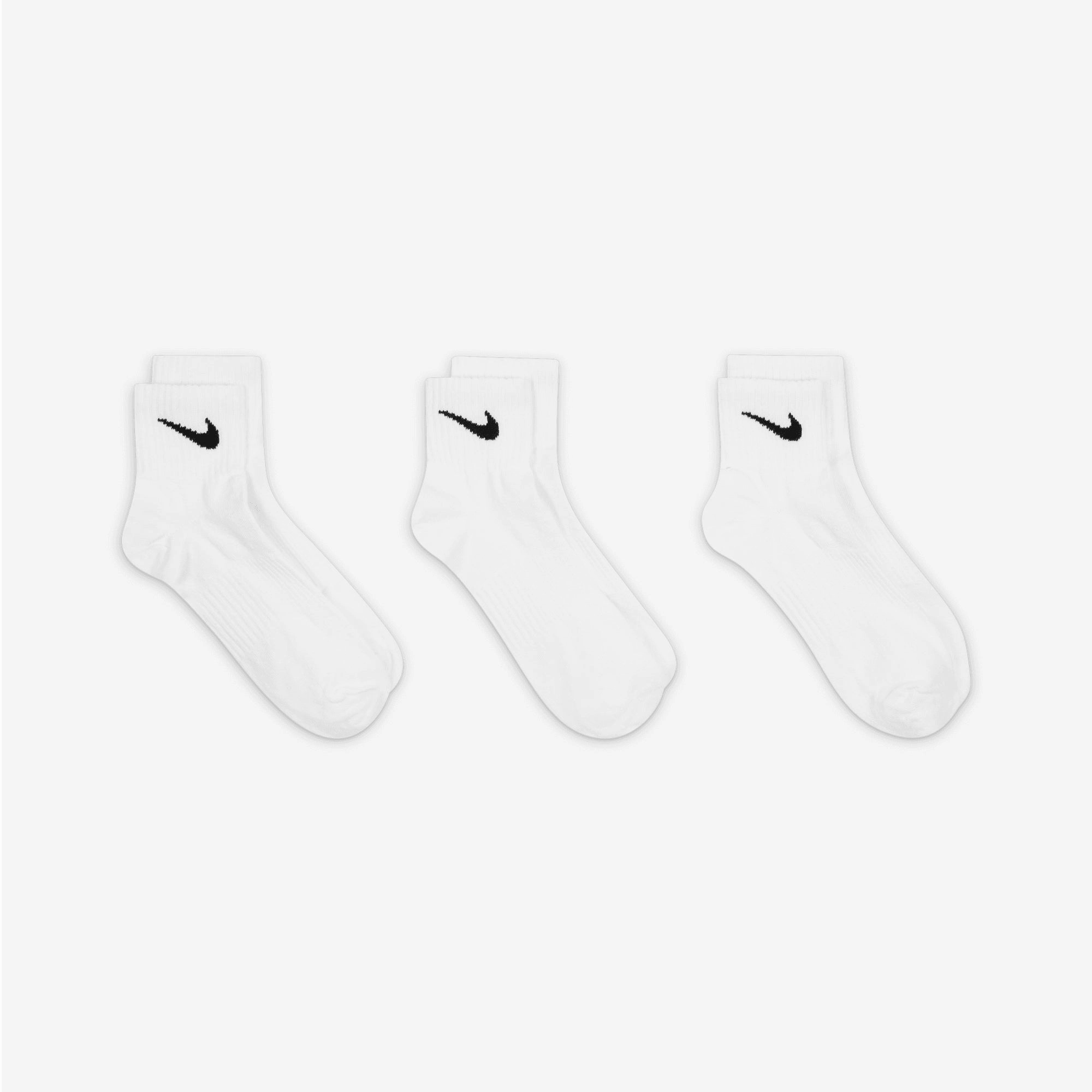 NIKE | PERFORMANCE LIGHTWEIGHT TRAINING ANKLE SOCKS (3 PAIRS) { WHITE/BLACK