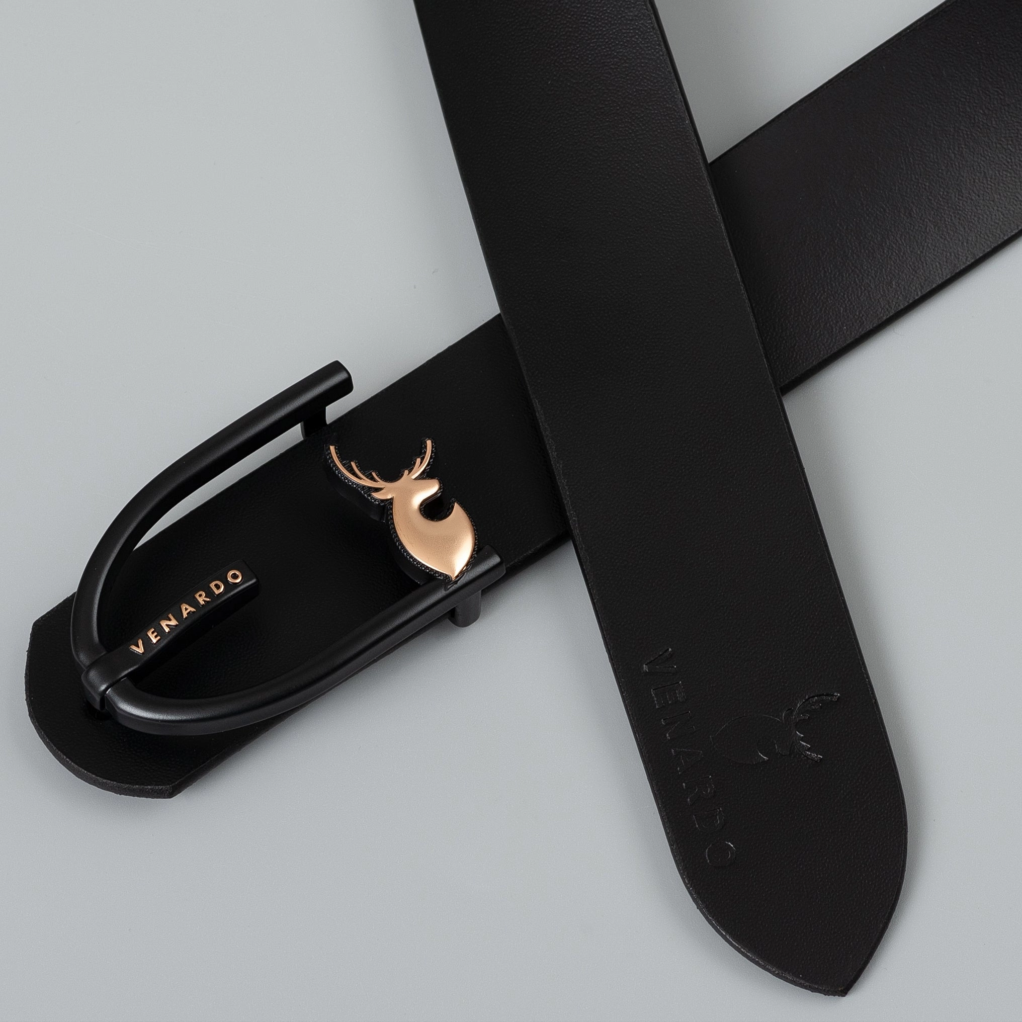 Pack of 2 - Hitops and Vokly Black Leather-Belt