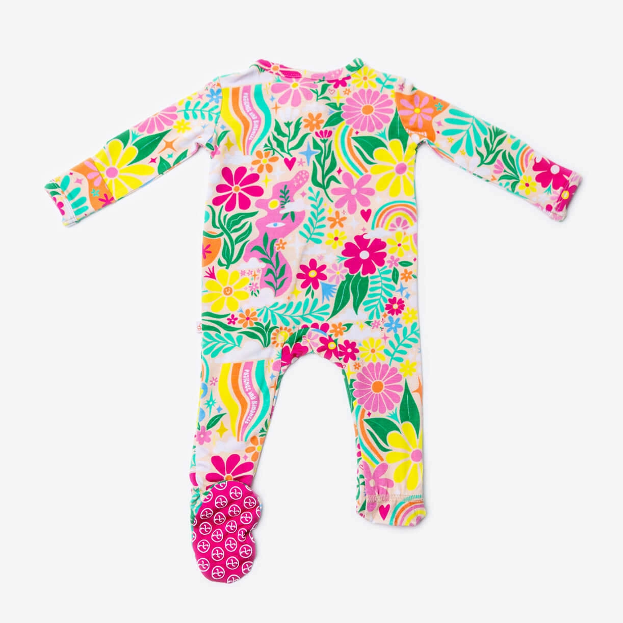 Rainbow Daisy Babe | Bamboo Footie Onesie Sleeper | "Patience & Kindness"