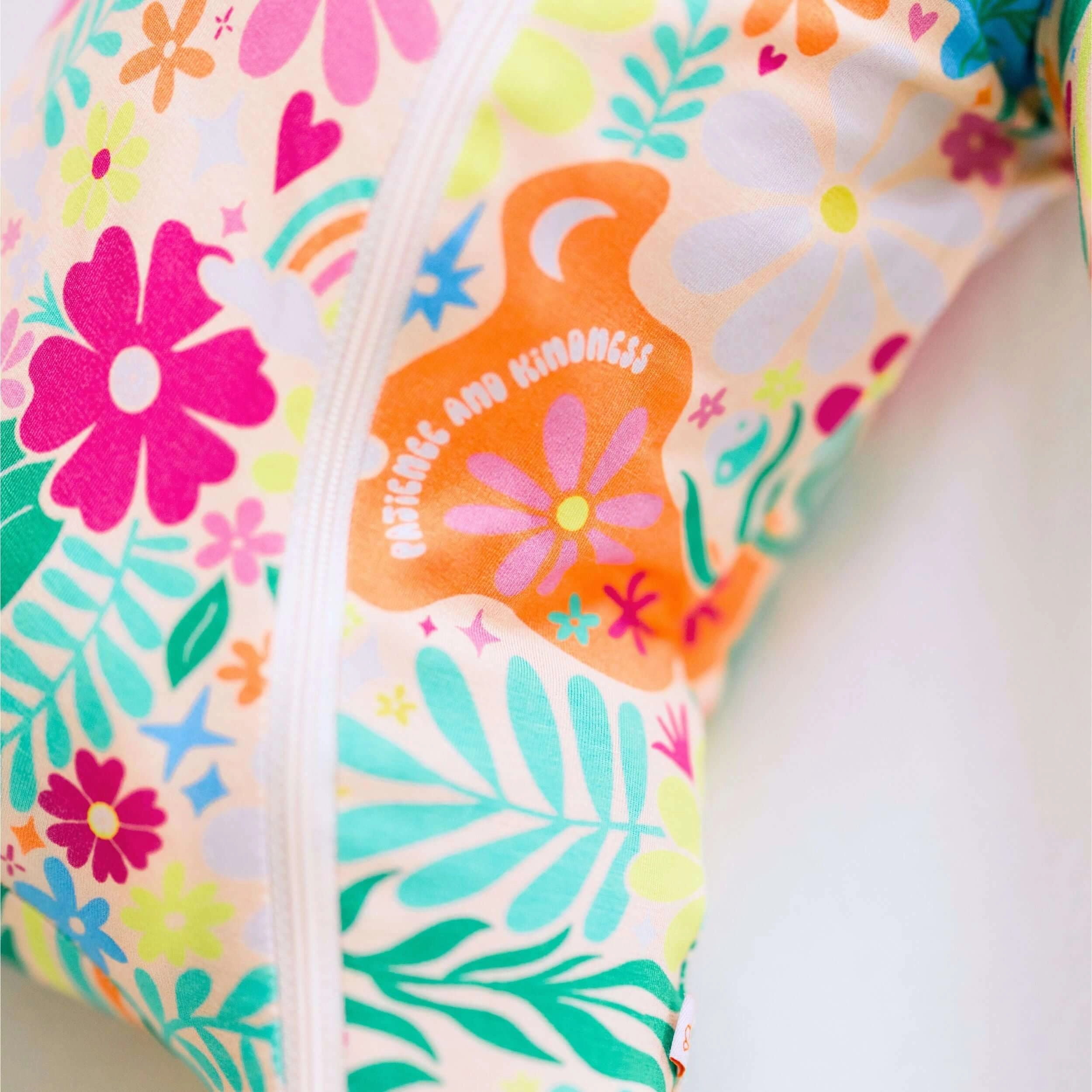 Rainbow Daisy Babe | Bamboo Footie Onesie Sleeper | "Patience & Kindness"
