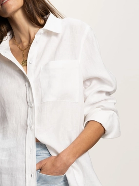 Relaxed Linen Shirt White