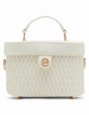 Ruched Top Handle Train Case With Detachable Crossbody Strap