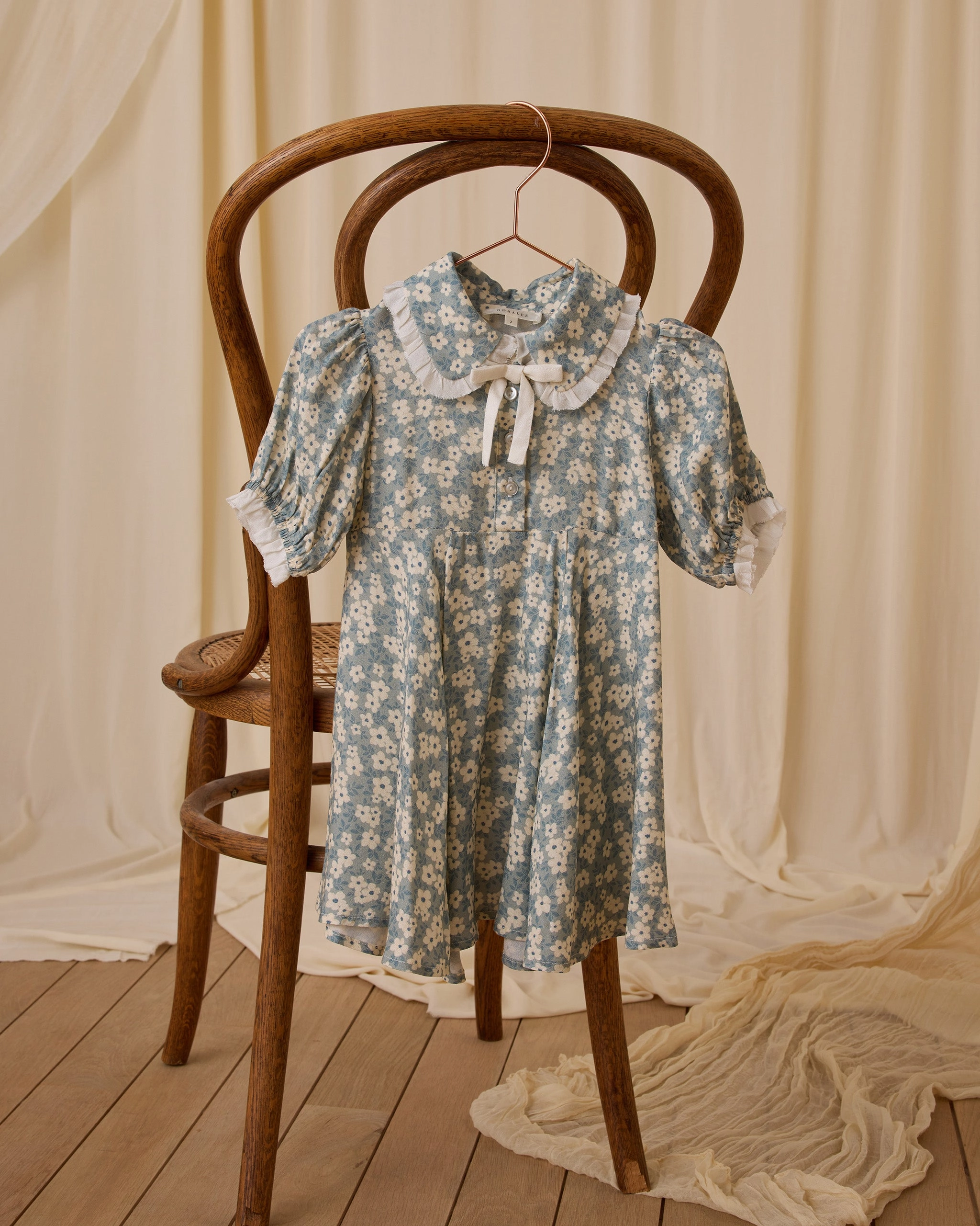 Sara Dress - Aqua Ditsy