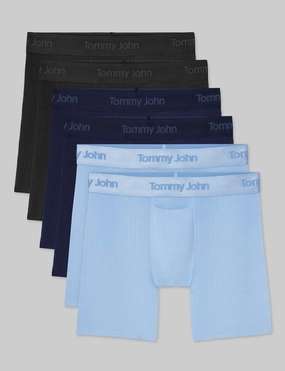 Second Skin Luxe Rib Mid-Length Boxer Brief 6 (6-Pack)