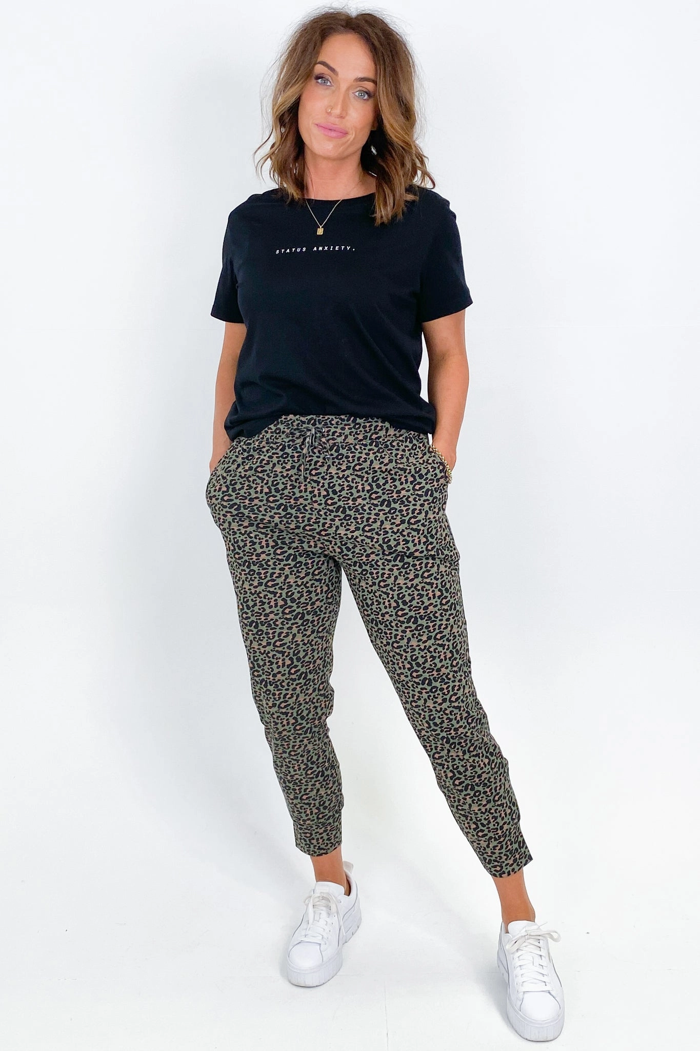 Silent Theory Tia Leopard Pant Khaki