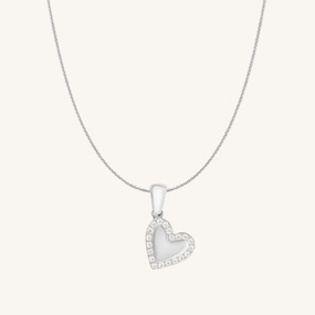 Silver Sparkling Heart Necklace
