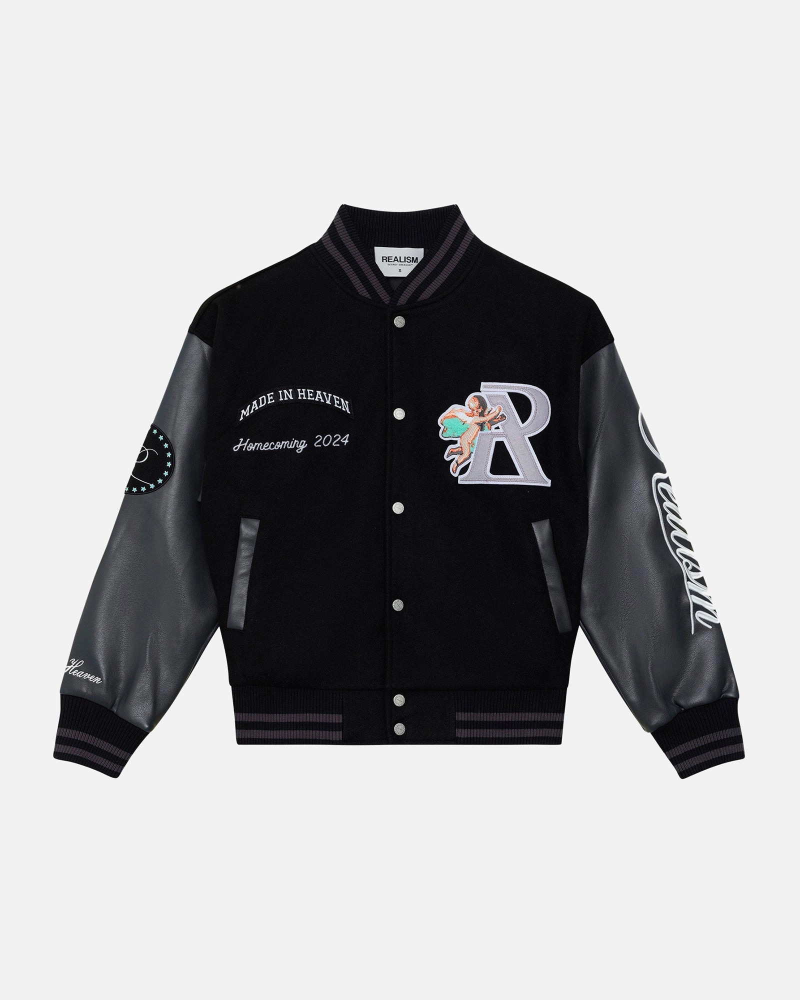 SSS REALISM HOMECOMING VARSITY JACKET BLACK