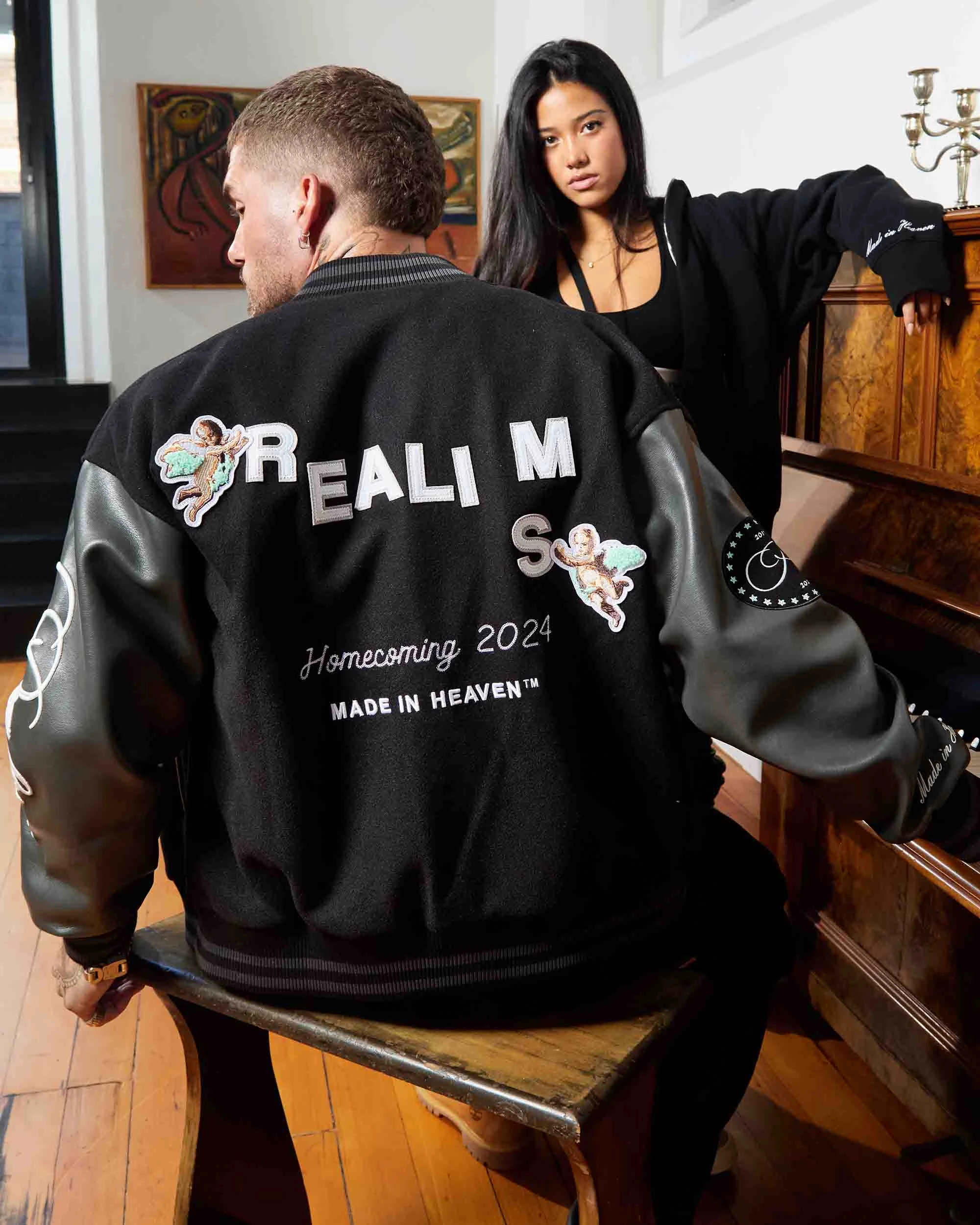 SSS REALISM HOMECOMING VARSITY JACKET BLACK