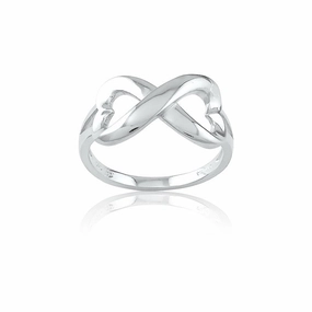 Sterling Silver Heart Infinity Ring - W-9703