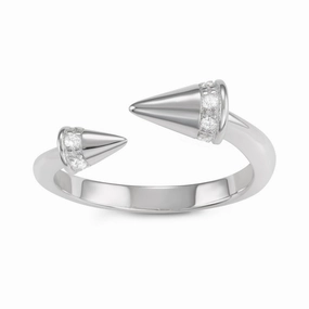Sterling Silver Open Double Spike Ring - W-1625