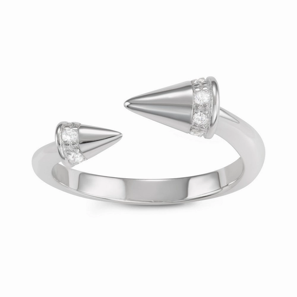 Sterling Silver Open Double Spike Ring - W-1625