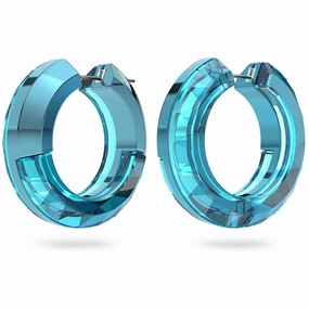 Swarovski Women's Hoop Earrings - Lucent Blue Aluminum and Crystals | 5629220