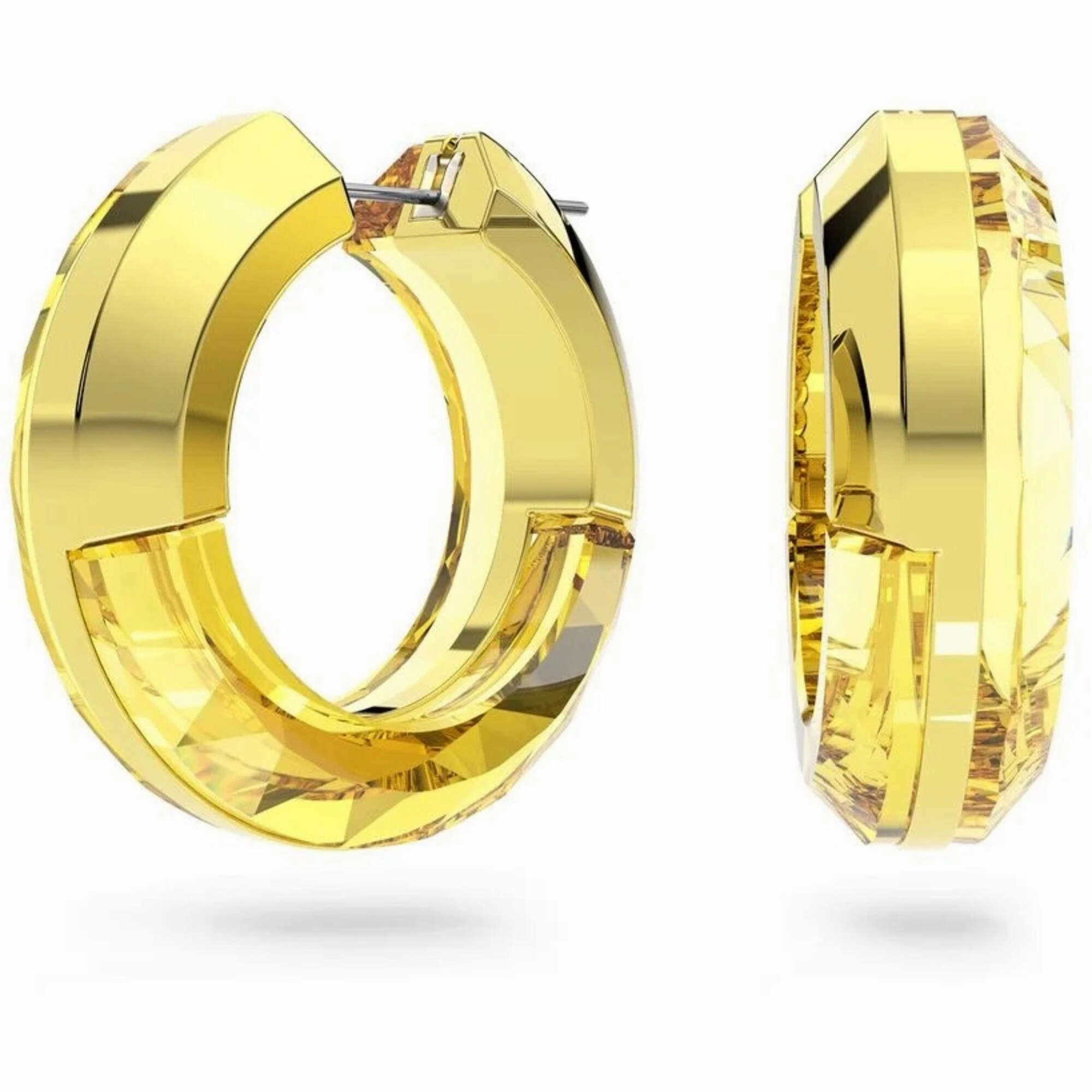 Swarovski Women's Hoop Earrings - Lucent Yellow Gold Aluminum, Crystals | 5633435