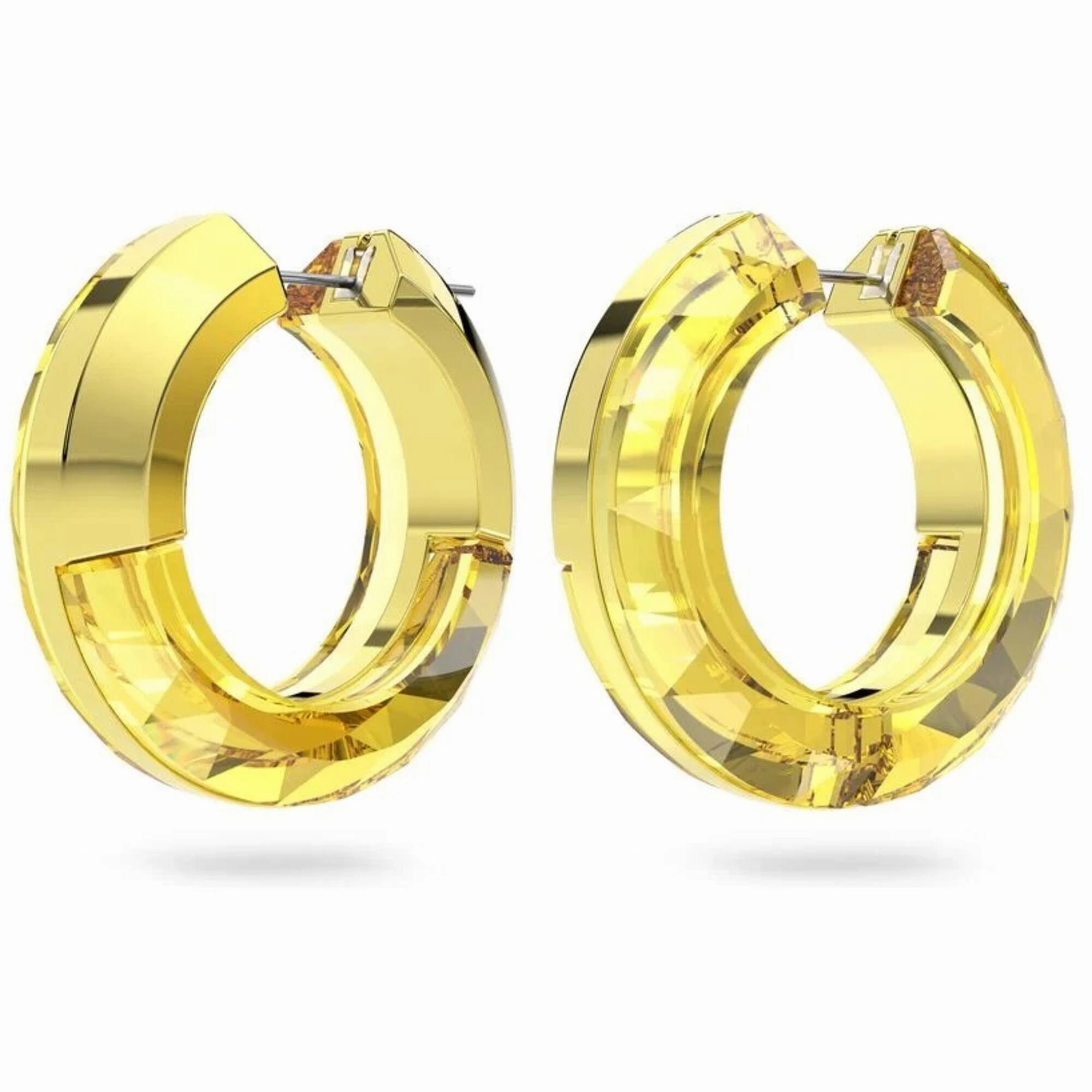 Swarovski Women's Hoop Earrings - Lucent Yellow Gold Aluminum, Crystals | 5633435