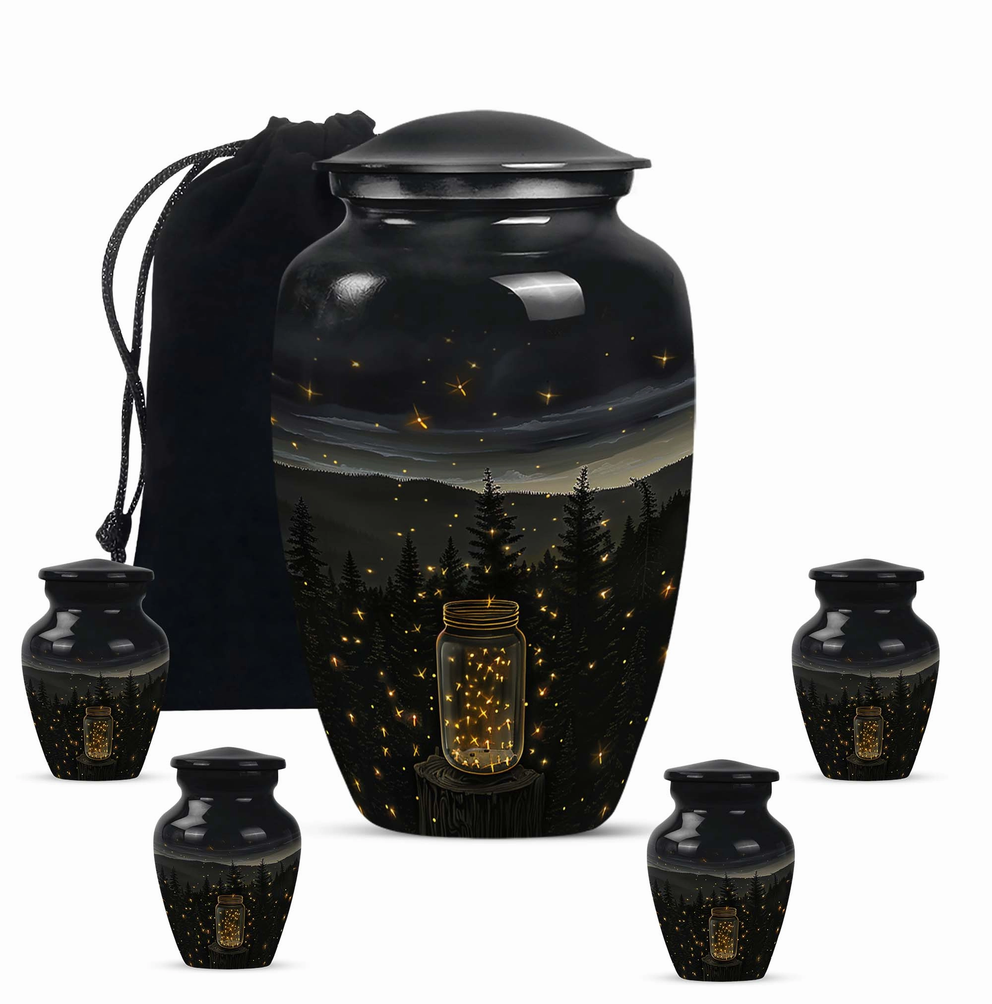 Twilight Forest Keepsake Cremation Urn for Ashes