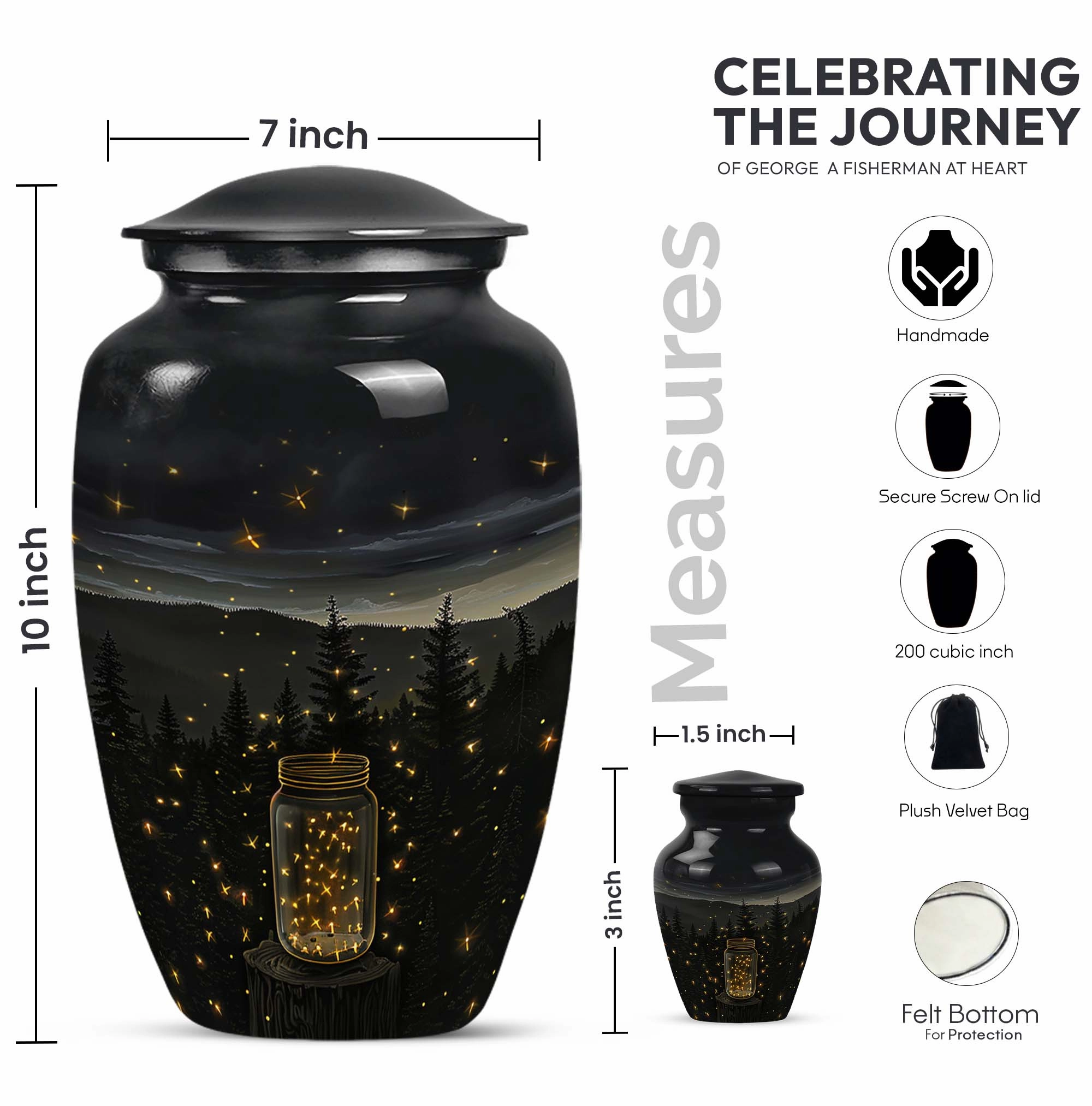 Twilight Forest Keepsake Cremation Urn for Ashes