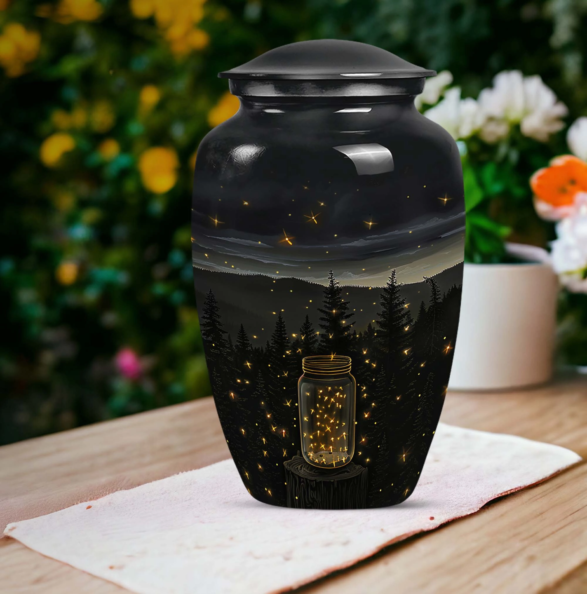 Twilight Forest Keepsake Cremation Urn for Ashes