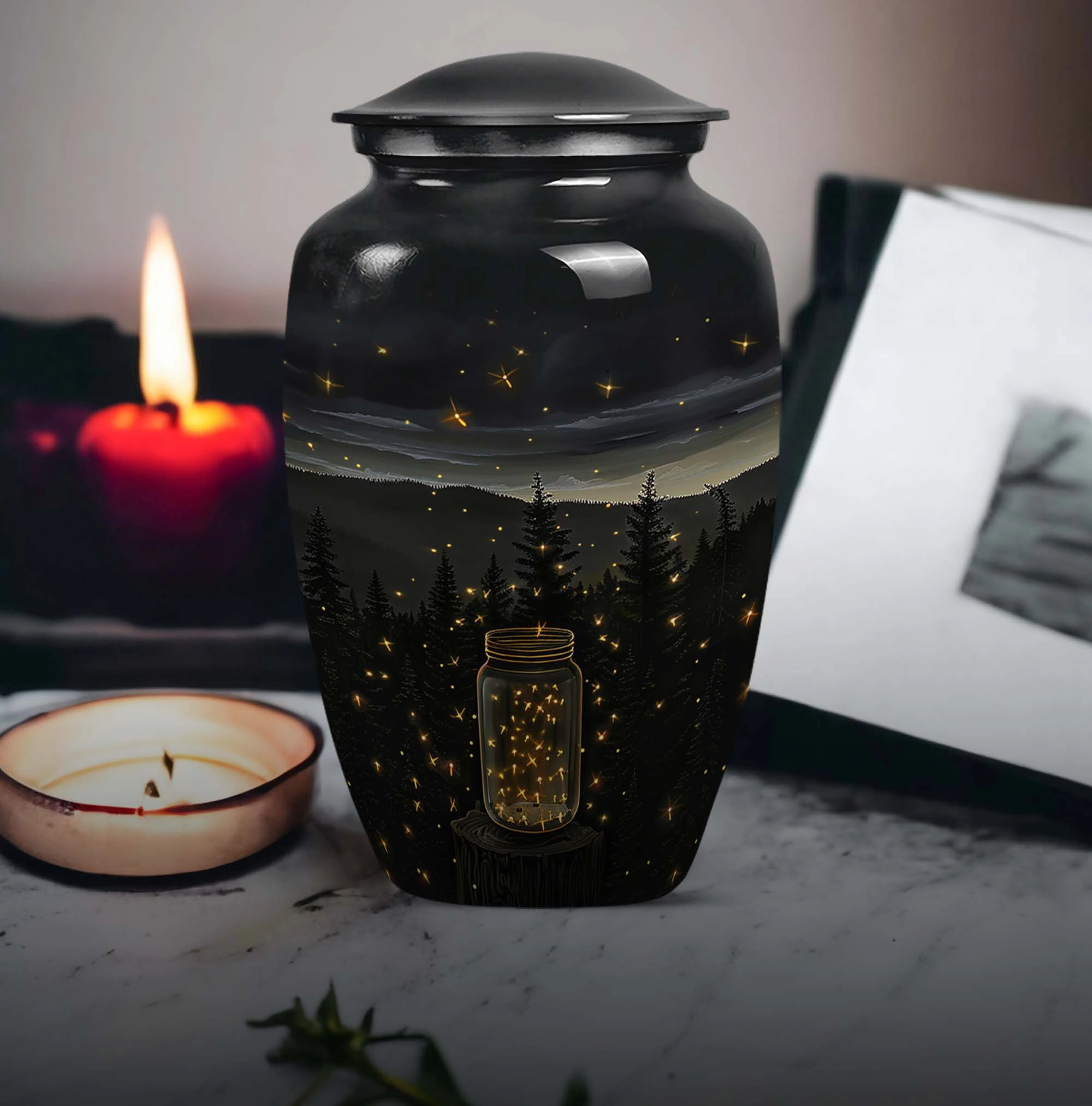 Twilight Forest Keepsake Cremation Urn for Ashes