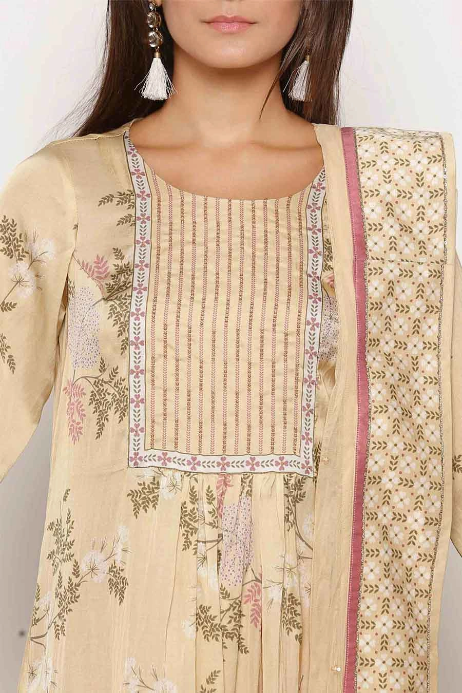 Yellow Pintuck Kurta Set (Set of 3)