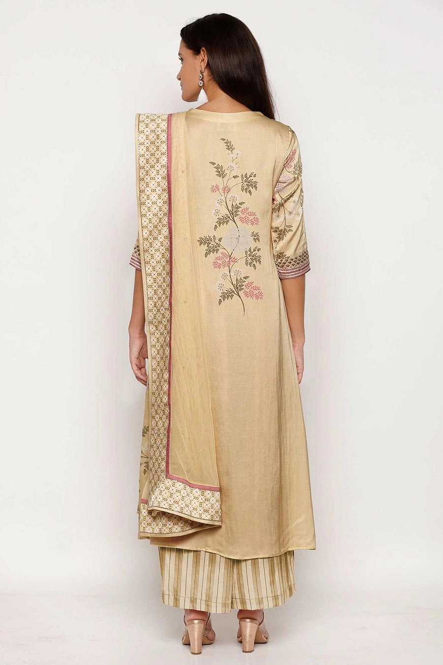 Yellow Pintuck Kurta Set (Set of 3)