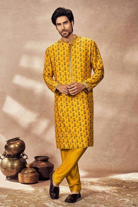 Yellow Pixie Dust Printed Kurta Set